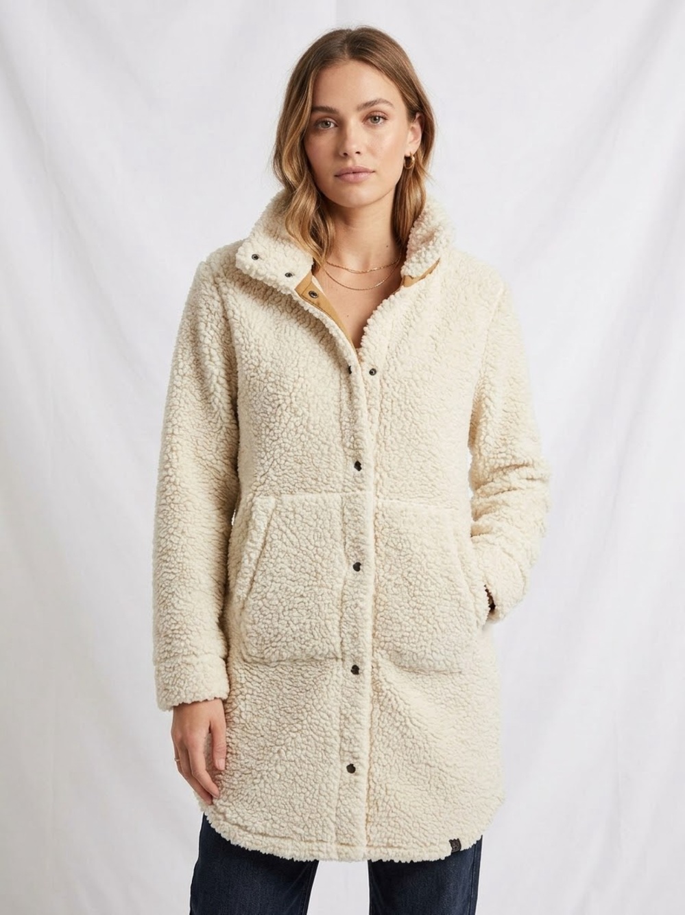 LIV Outdoor Cream High-Pile Sherpa Fleece Jacket - Size Small (GUC)